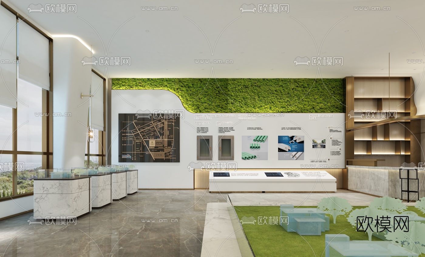 现代售楼处免费3d模型下载（渲染图1）