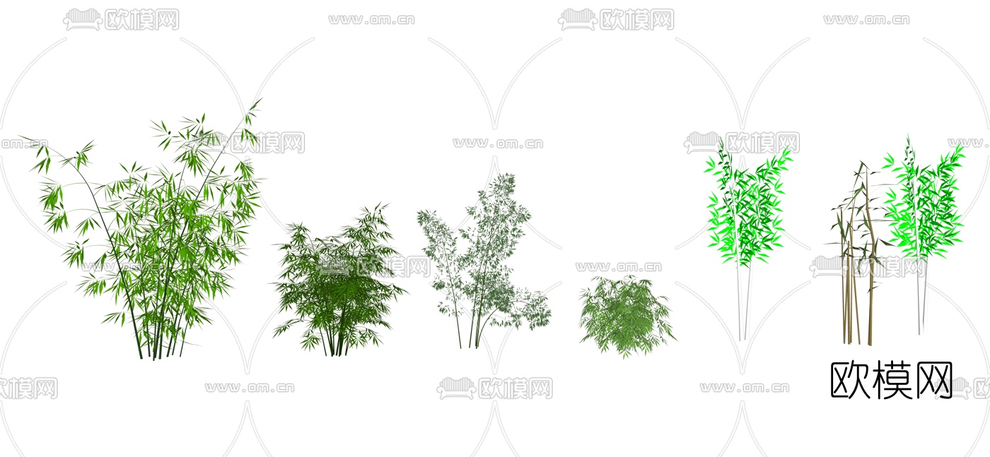 现代竹子su模型下载
