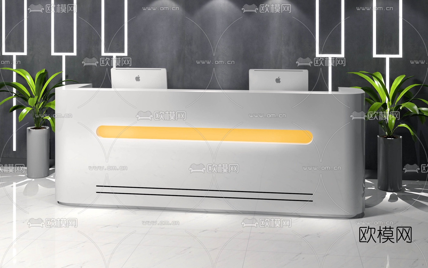 现代接待台3d模型