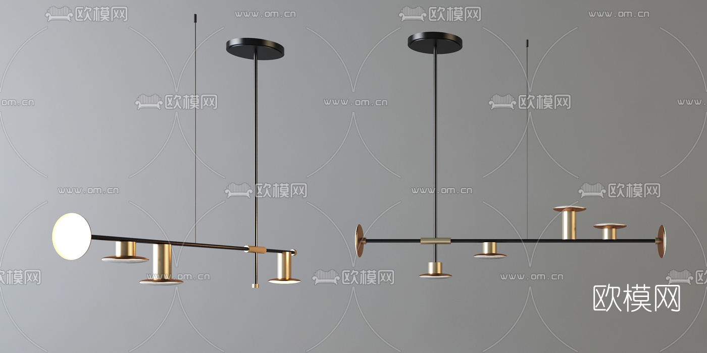 现代金属吊灯3d模型