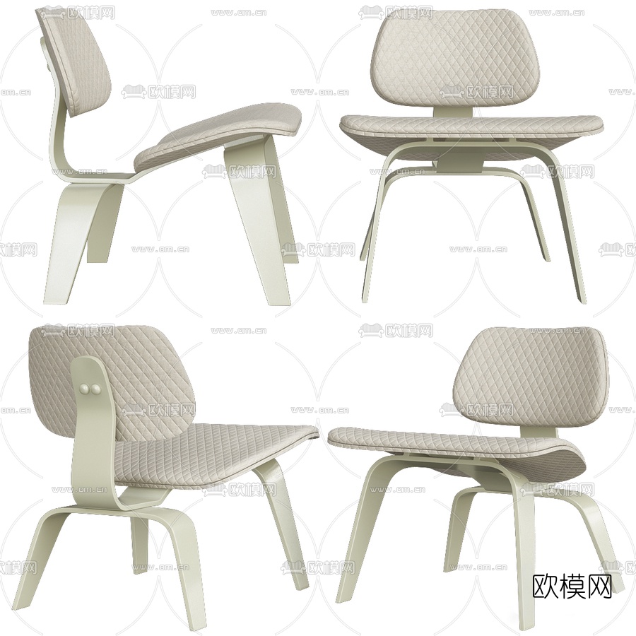 北欧皮革休闲椅3d模型