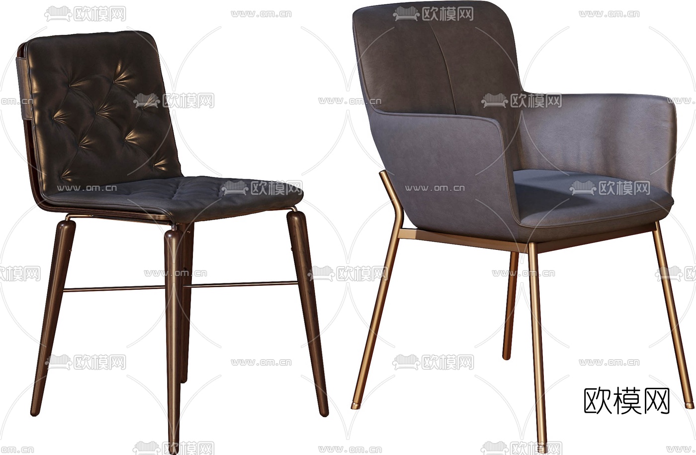 现代轻奢布艺休闲椅3d模型下载（渲染图6）