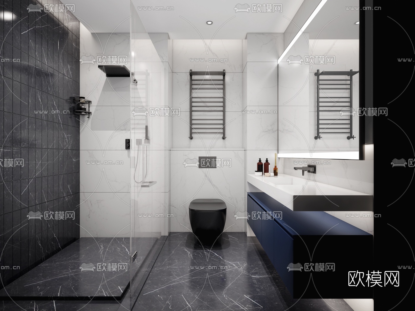 现代公寓客厅卧室3d模型下载（渲染图3）