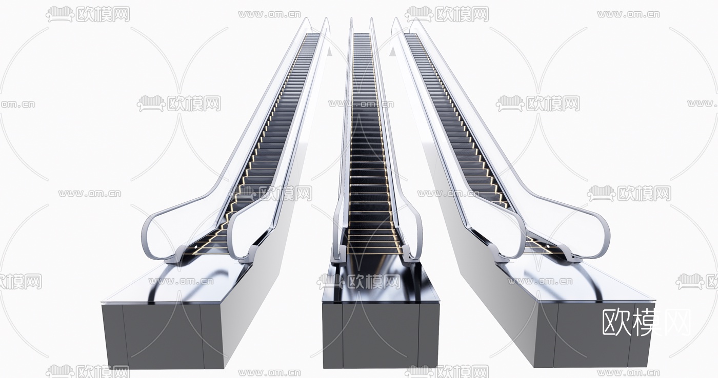 现代手扶电梯su模型下载（渲染图2）