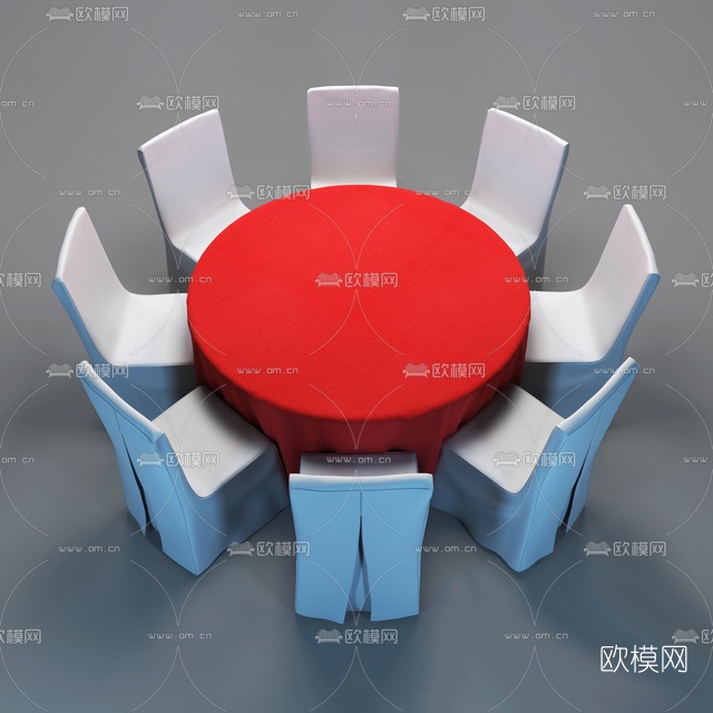 现代简约餐桌椅免费3d模型