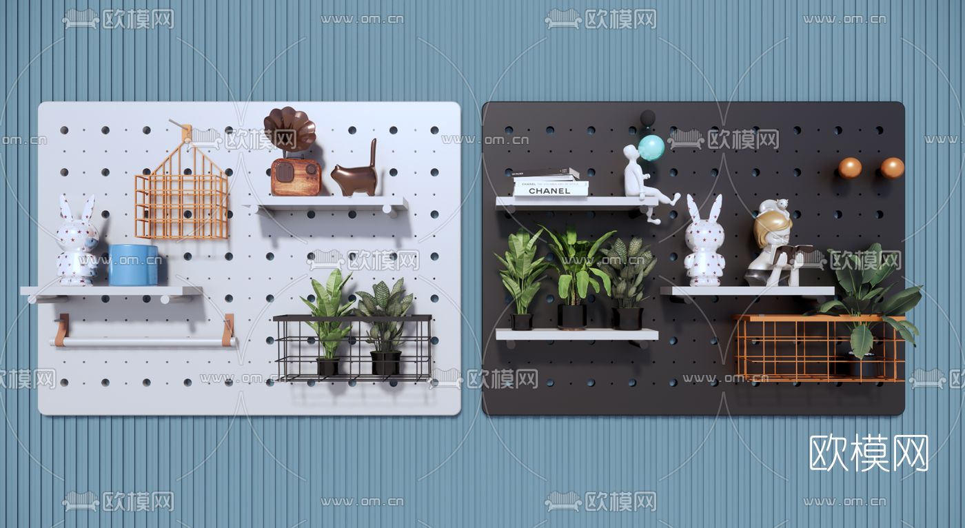 现代墙饰壁柜ssu模型下载（渲染图1）