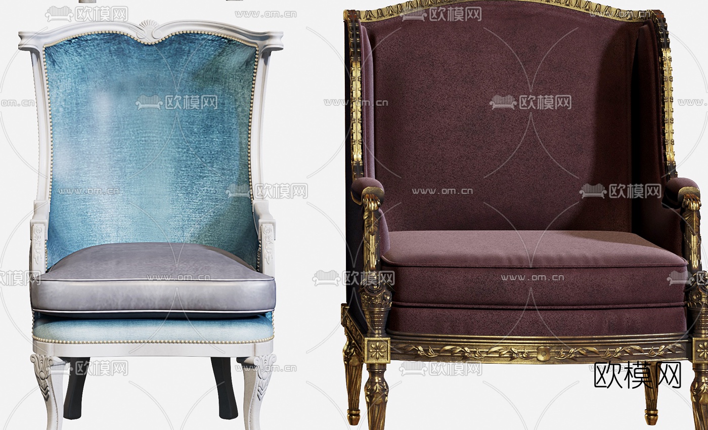 欧式轻奢休闲沙发3d模型下载（渲染图8）