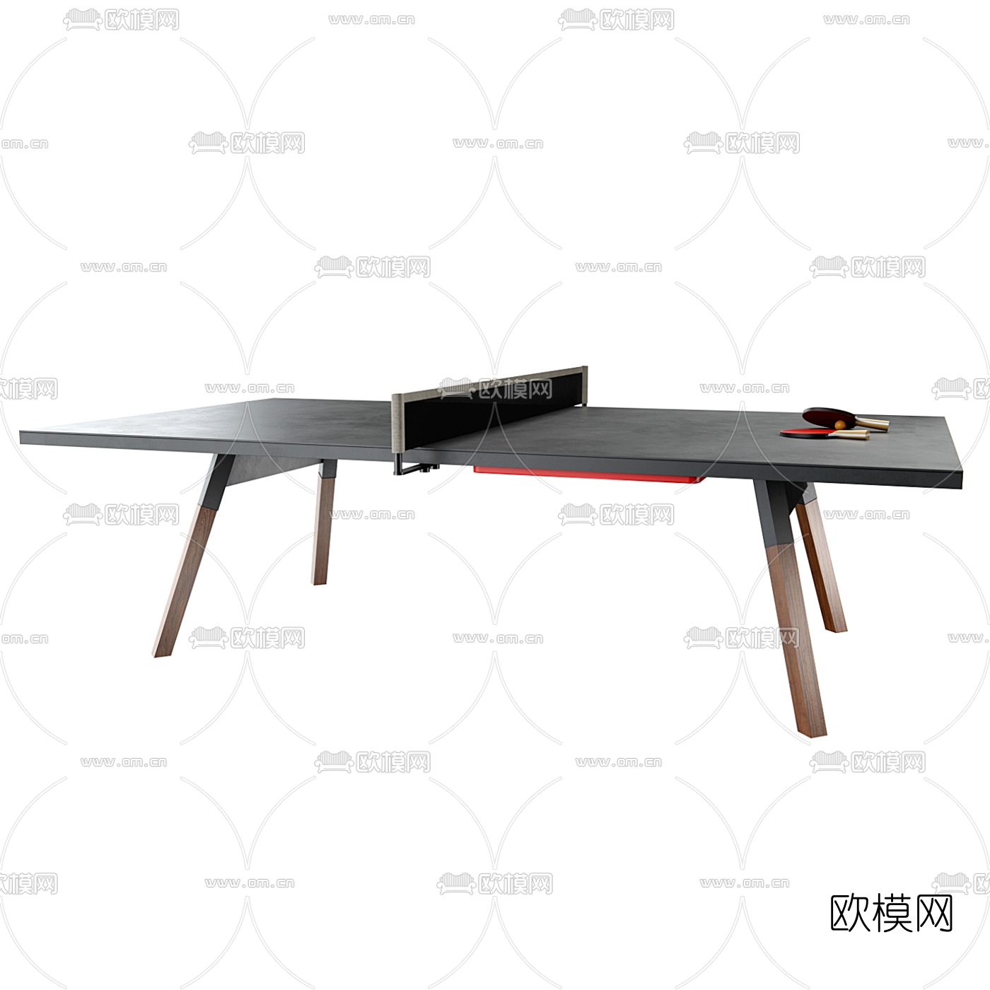 现代乒乓球桌球拍3d模型