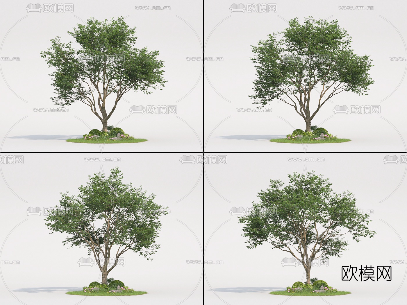 现代绿植树木景观树3d模型下载