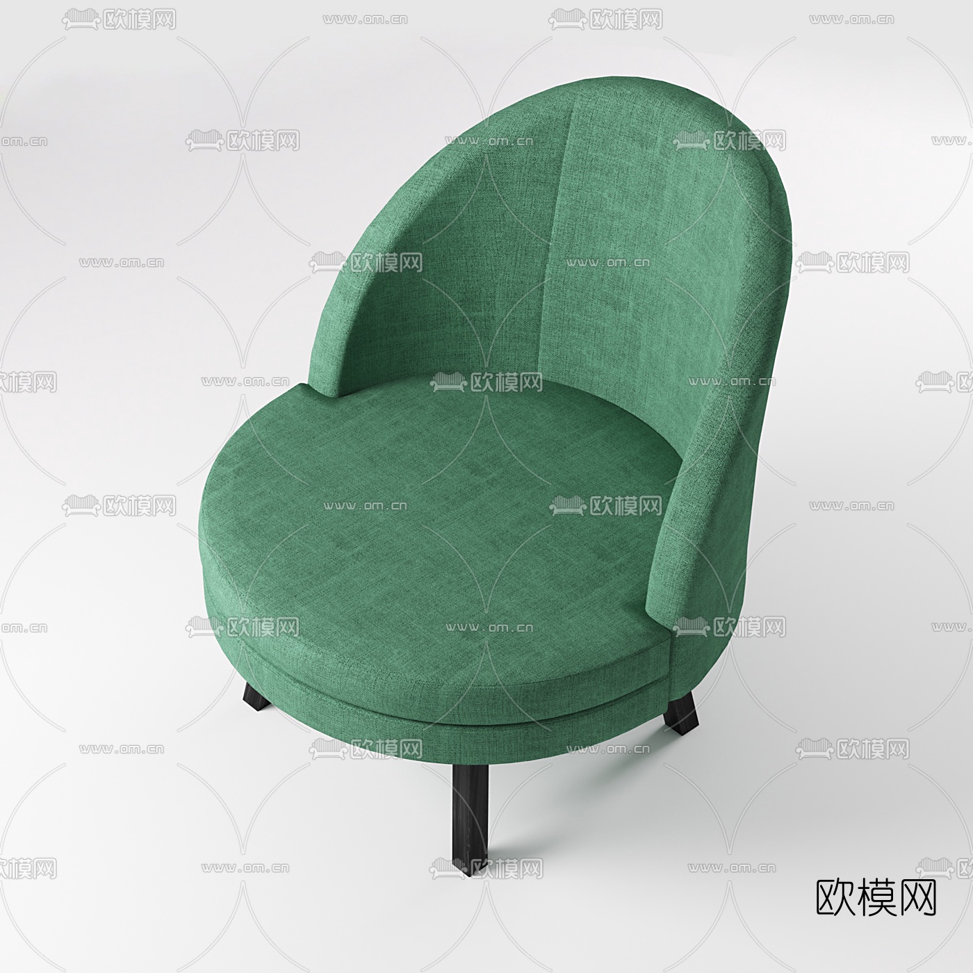 现代布艺休闲椅3d模型下载（渲染图2）