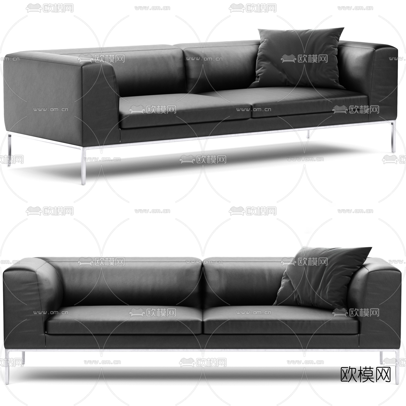 B&B Italia 现代皮革办公沙发3d模型下载