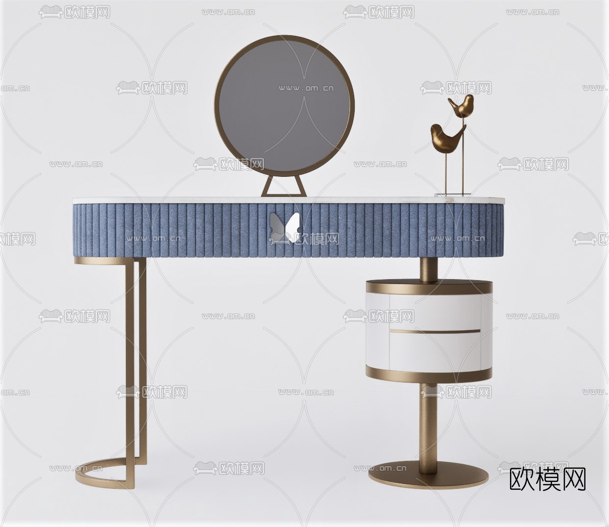 现代轻奢梳妆台su模型下载（渲染图1）