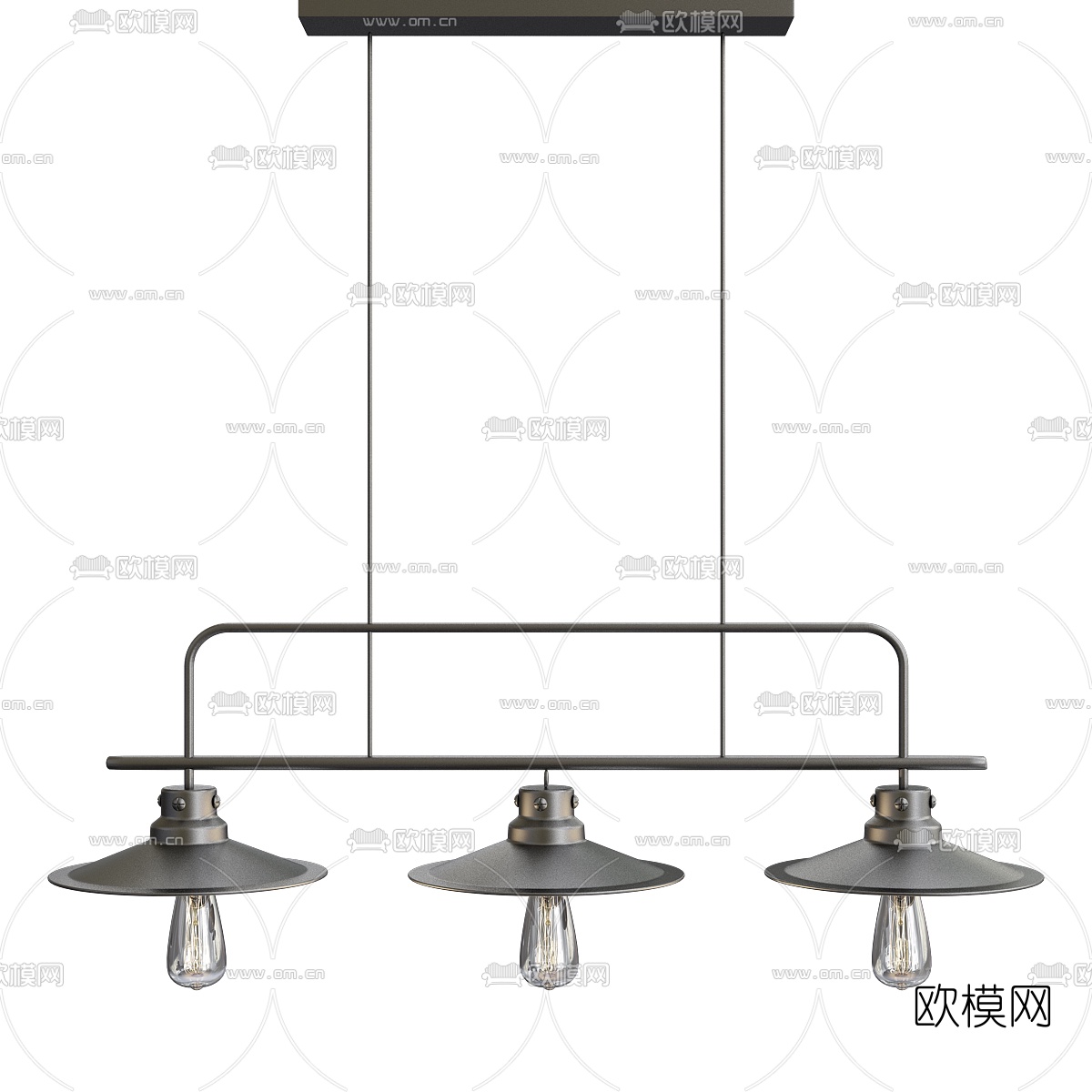 工业风金属吊灯3d模型