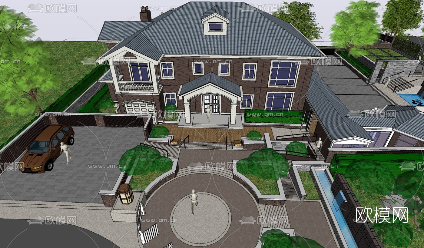 简欧别墅su模型下载（渲染图3）
