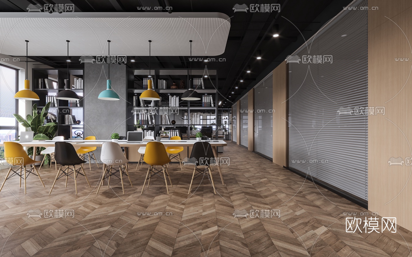 工业风办公室3d模型