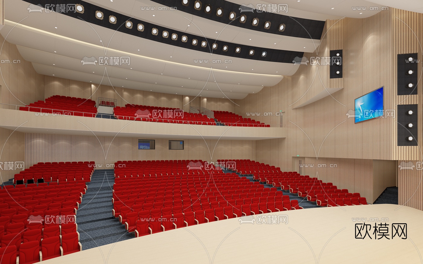 现代剧院演艺厅3d模型