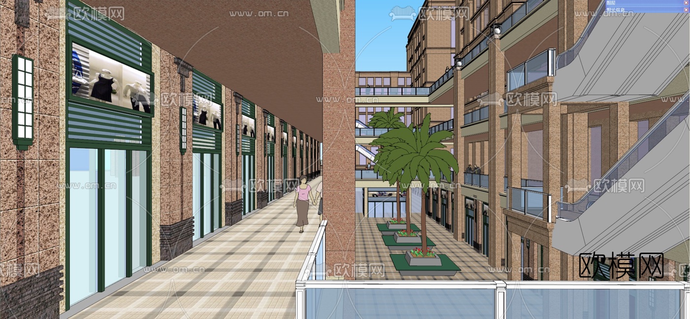欧式商住综合体su模型下载（渲染图12）