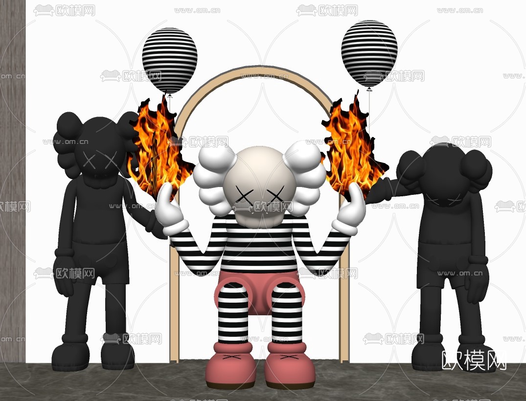 现代雕塑su模型下载（渲染图2）