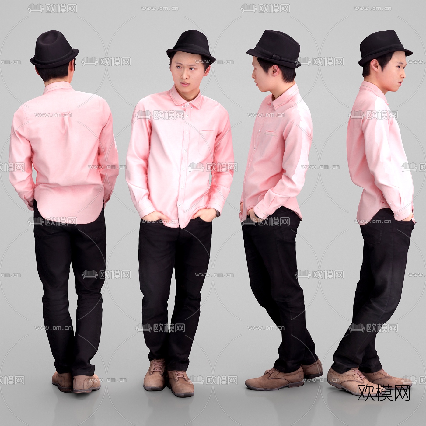 现代时尚站姿男人3d模型下载