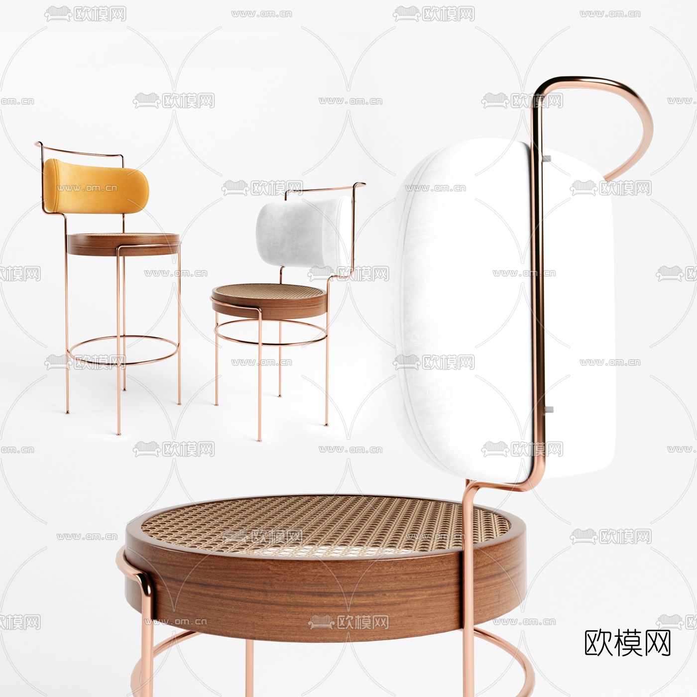 Turri 吧台椅3d模型下载（渲染图2）