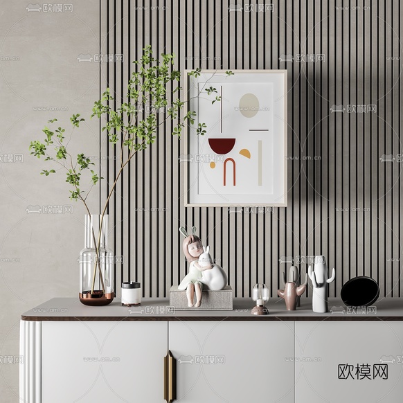 现代花瓶饰品摆件3d模型下载