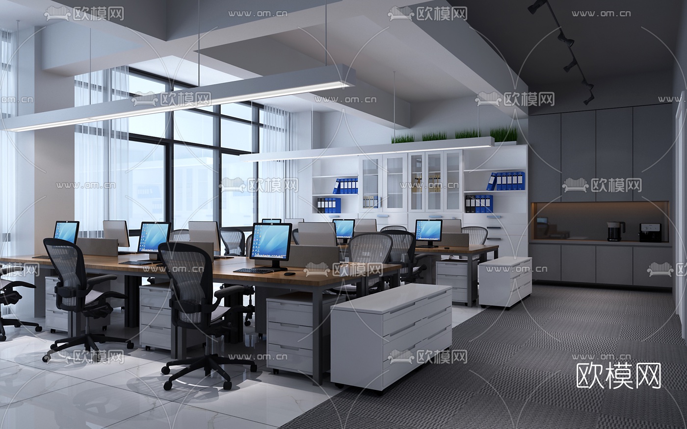 现代办公区3d模型