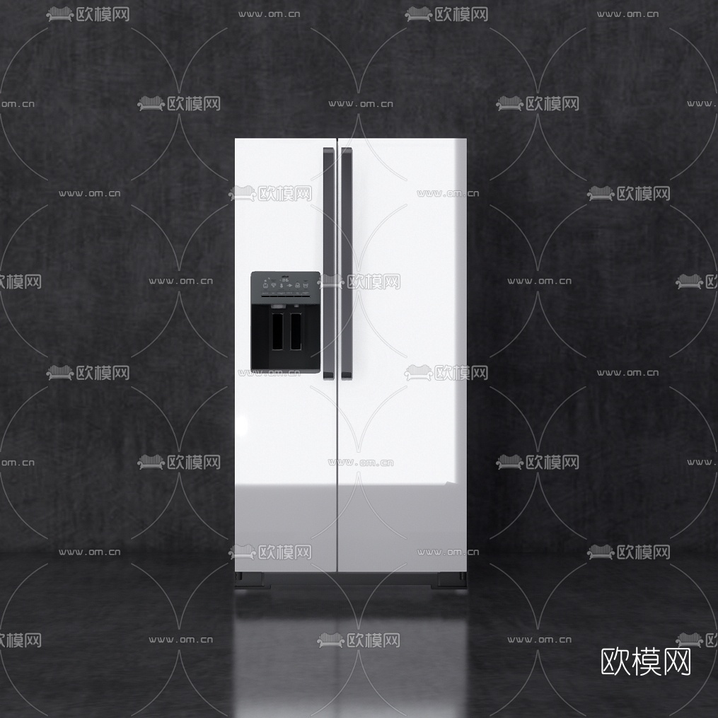 现代电冰箱组合su模型下载（渲染图3）