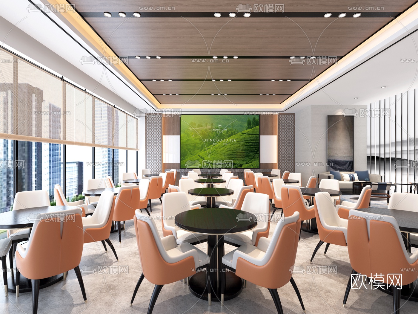 现代茶餐厅3d模型