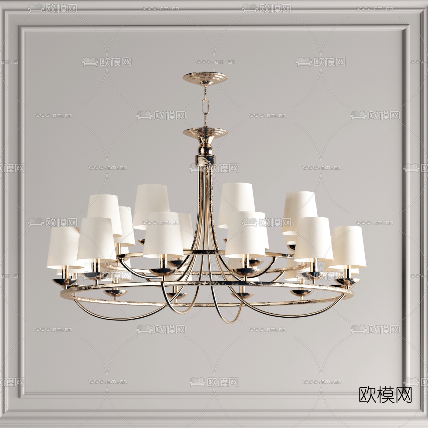 美式金属吊灯3d模型下载