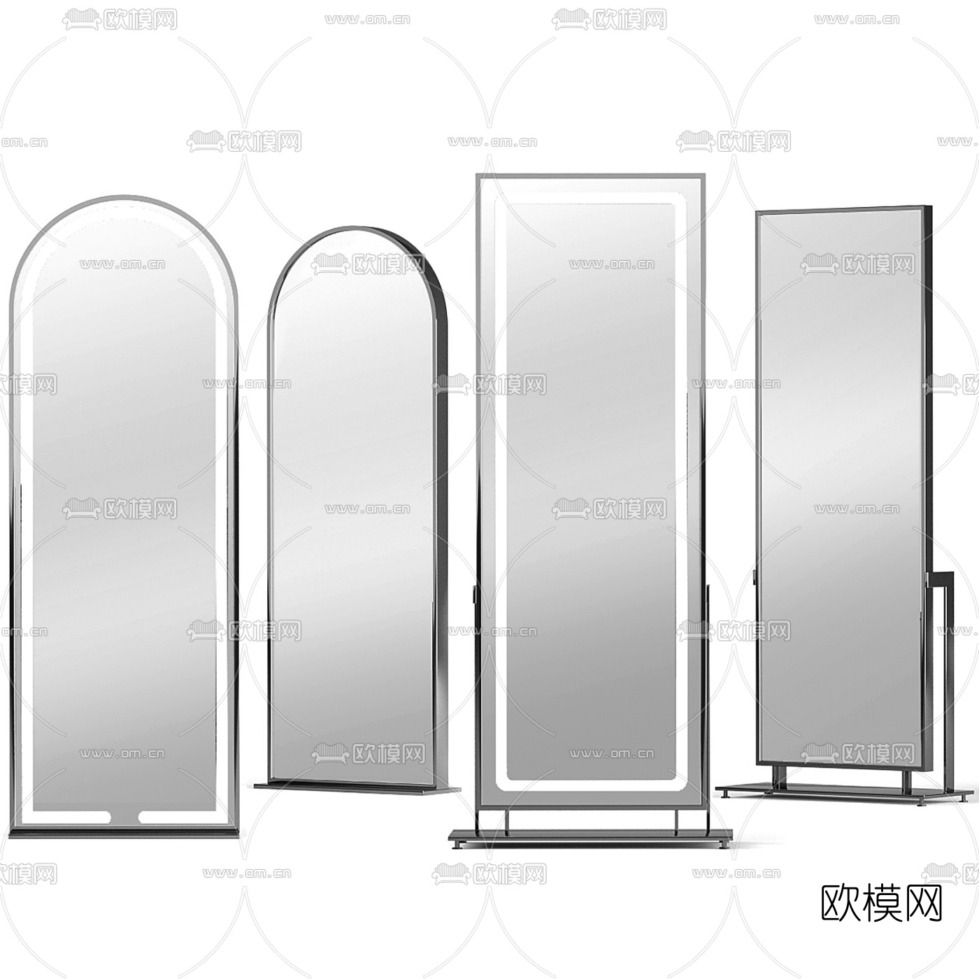 现代镜子全身镜落地镜3d模型
