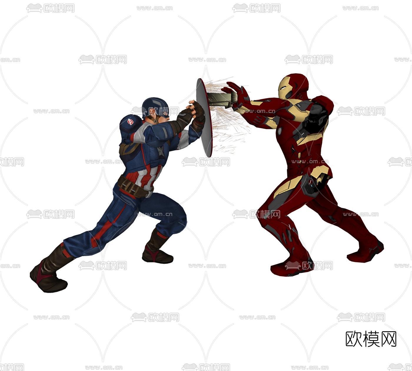 现代美国队长钢铁侠免费su模型下载