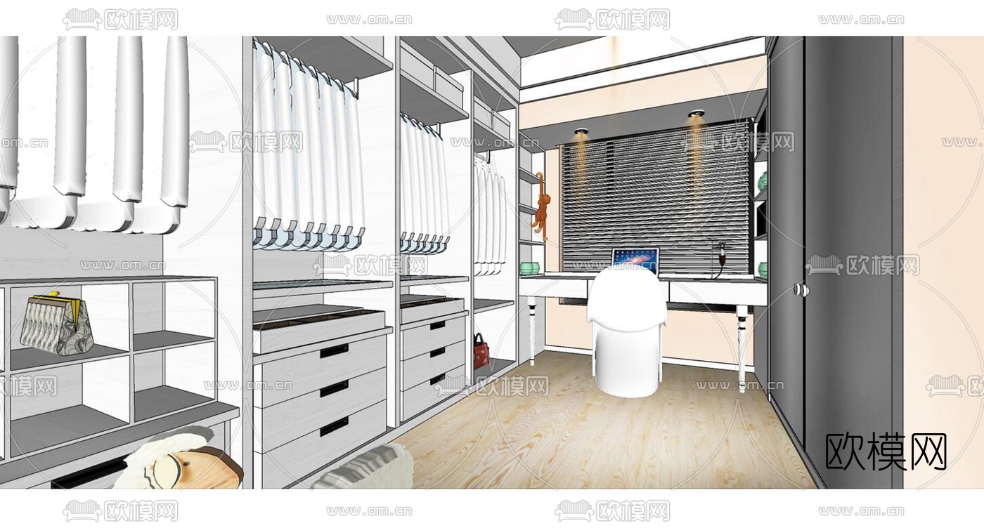 北欧客餐厅su模型下载（渲染图6）