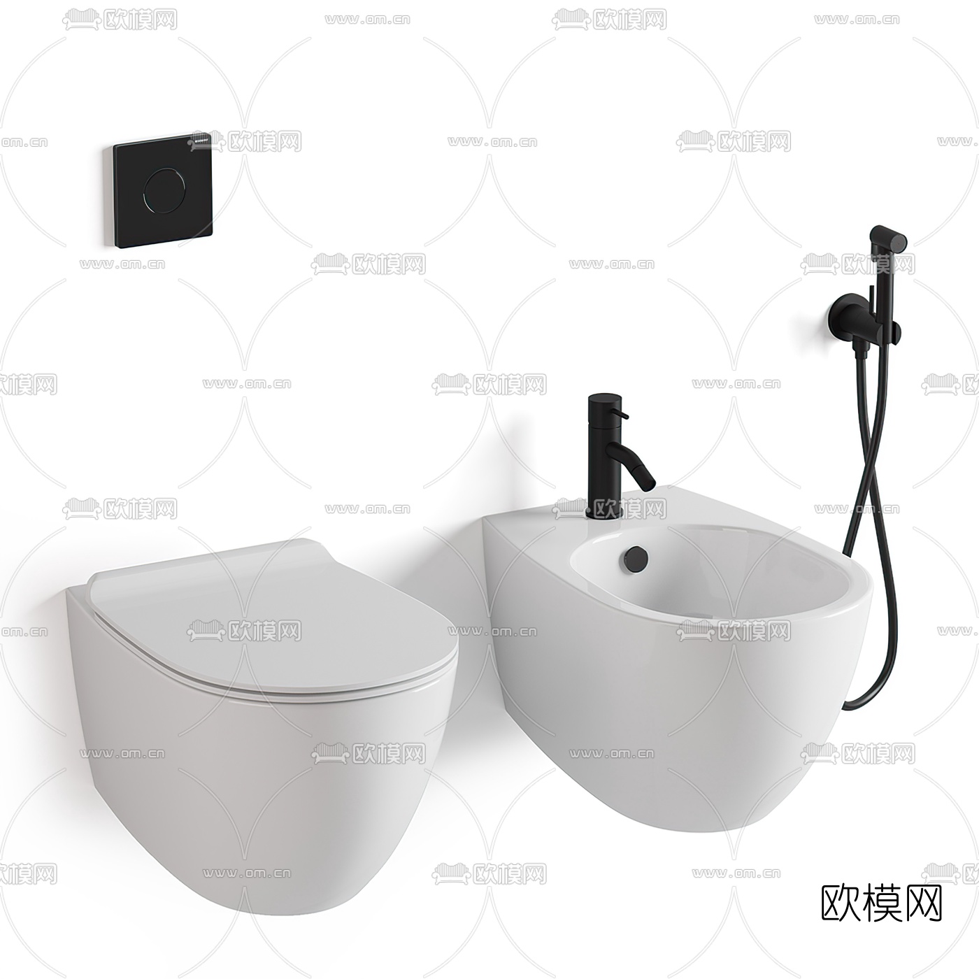 现代马桶座便器3d模型