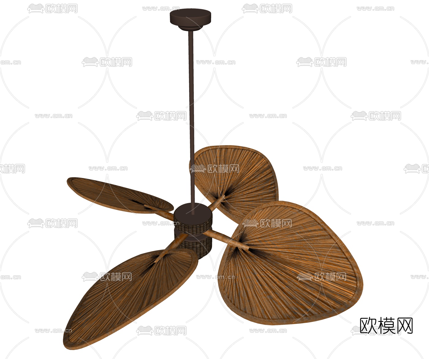 东南亚芭蕉扇吊扇su模型下载