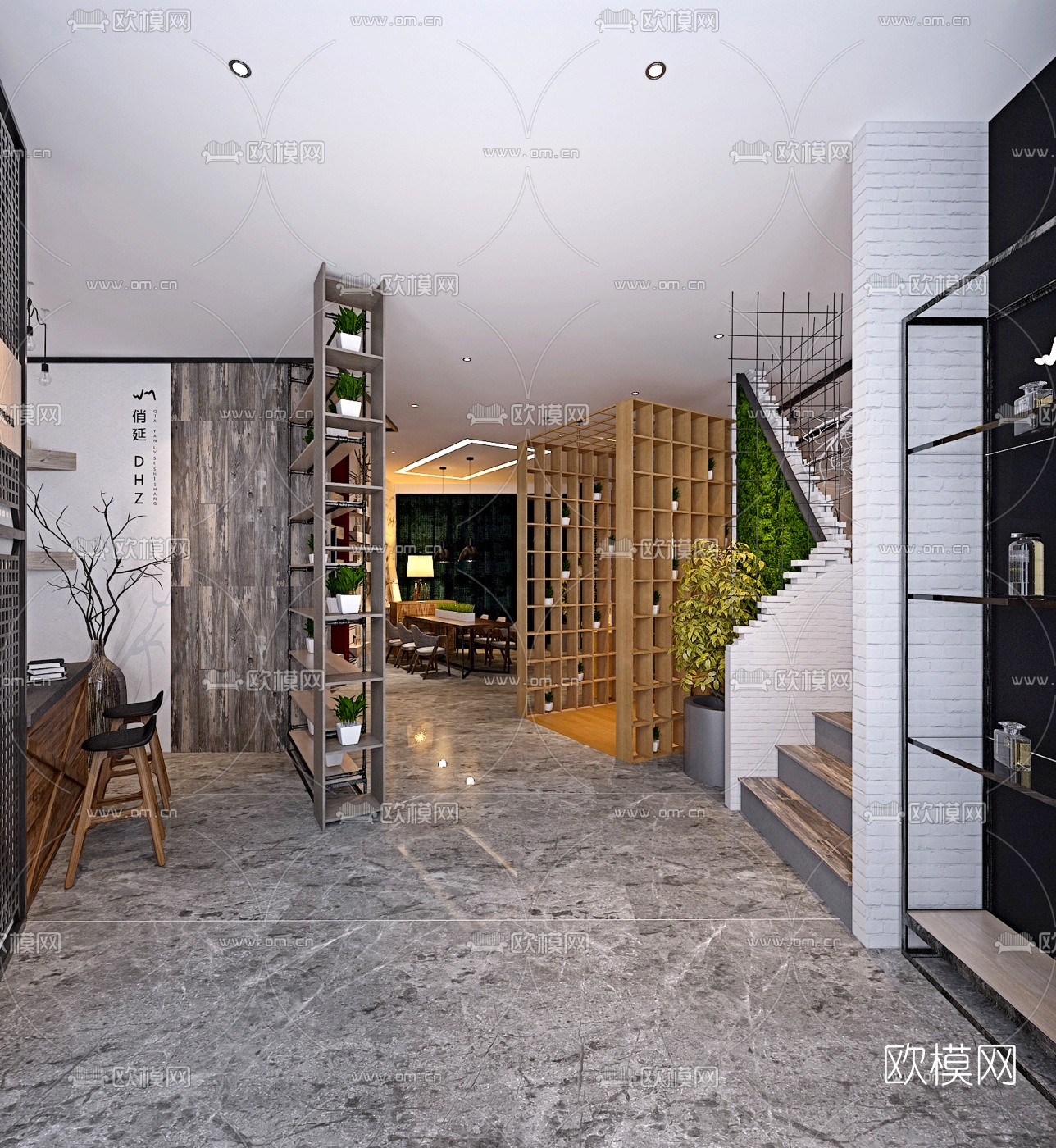 工业风服装店3D模型