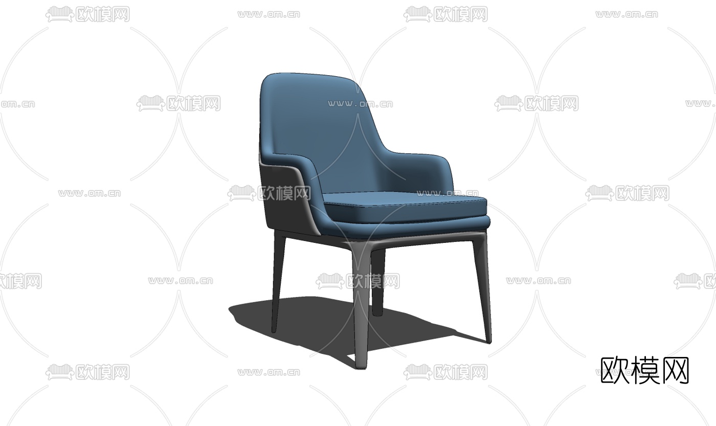 现代布艺单椅su模型下载（渲染图4）
