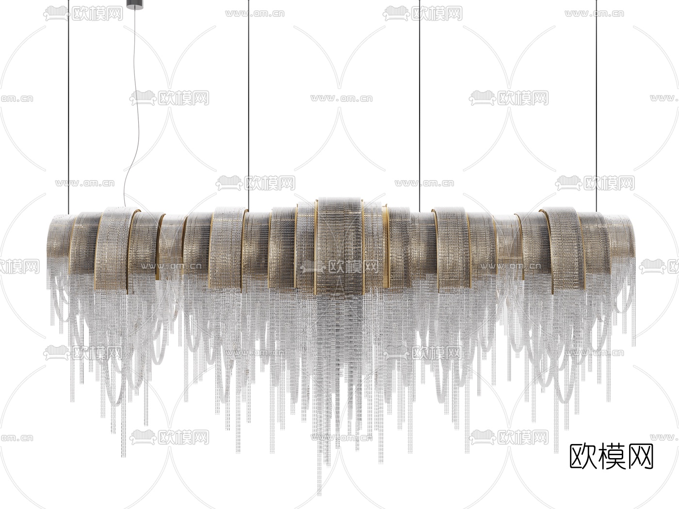 现代时尚水晶吊灯3d模型下载（渲染图4）