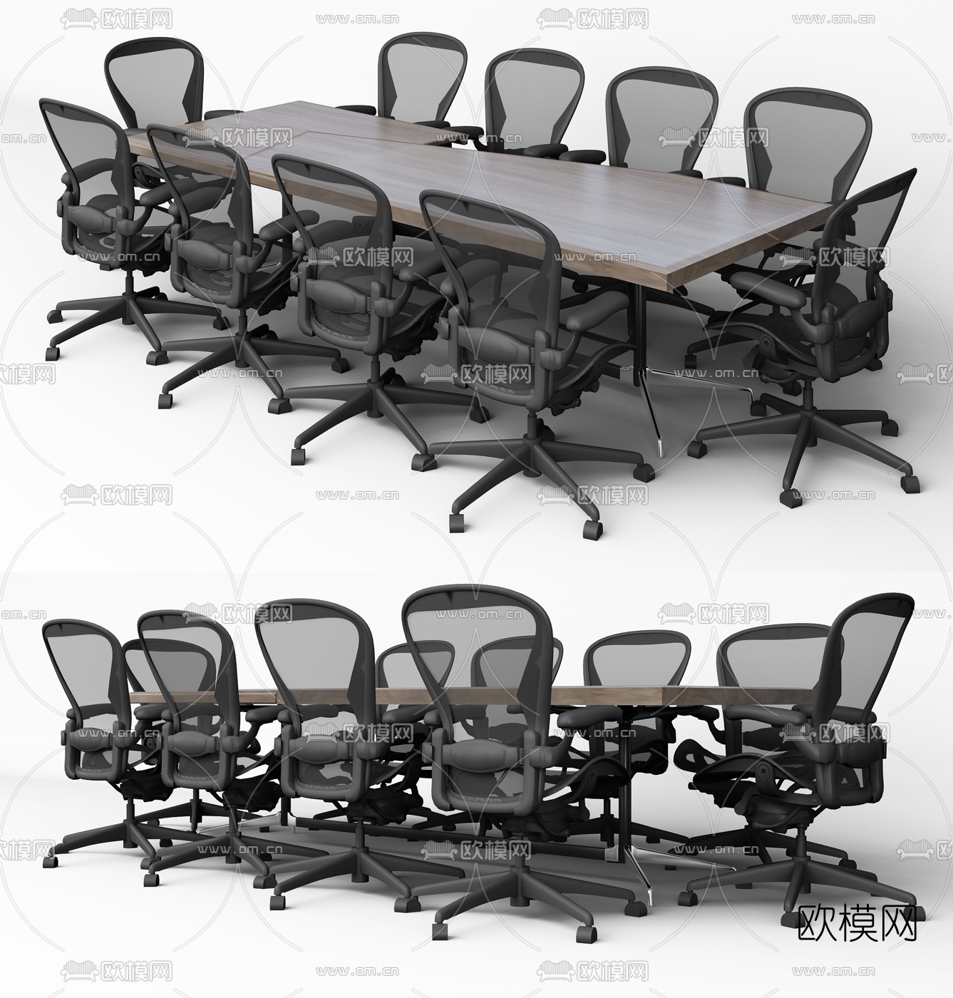 现代会议桌3D模型