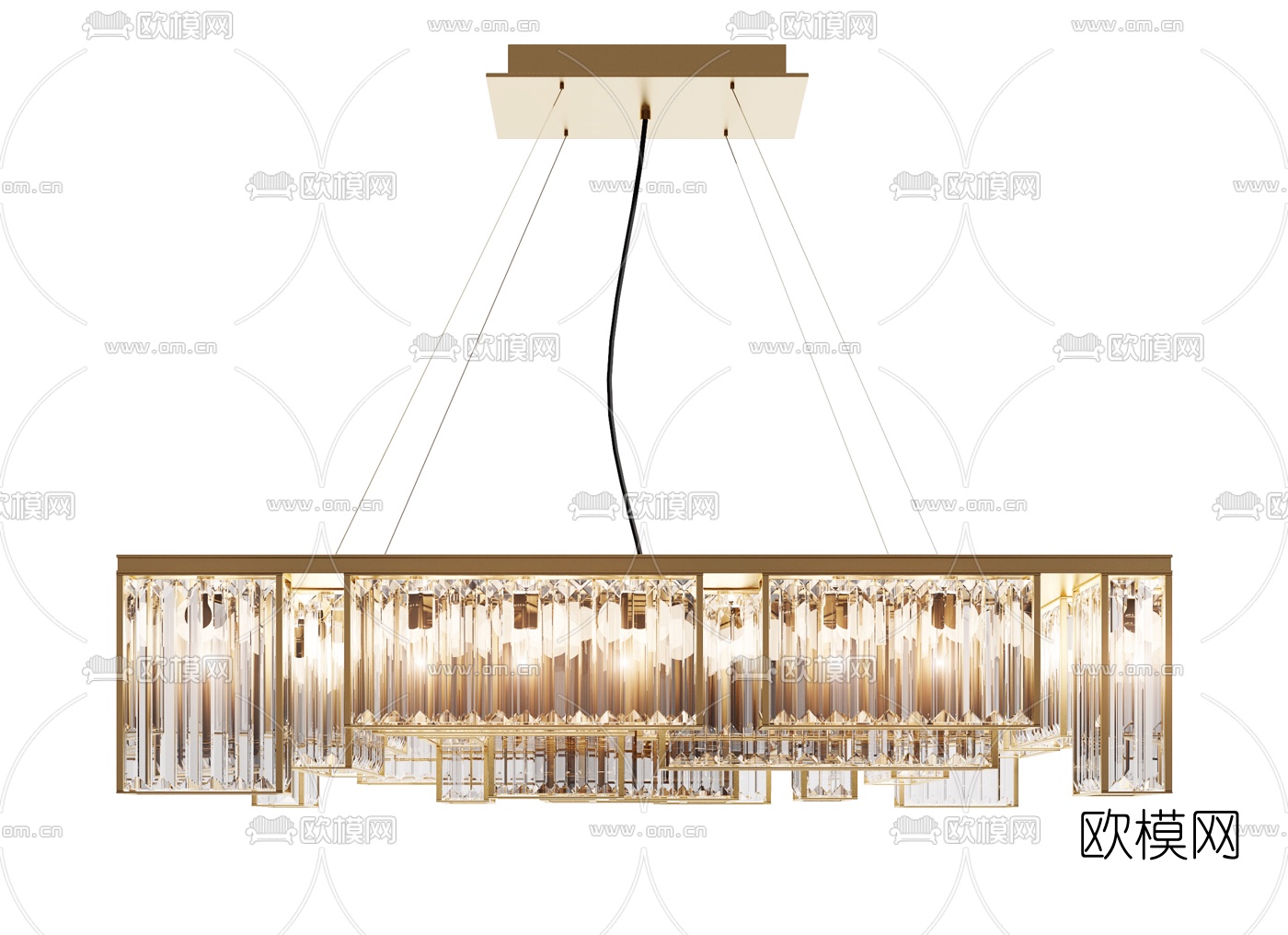 现代时尚水晶吊灯3d模型下载（渲染图2）