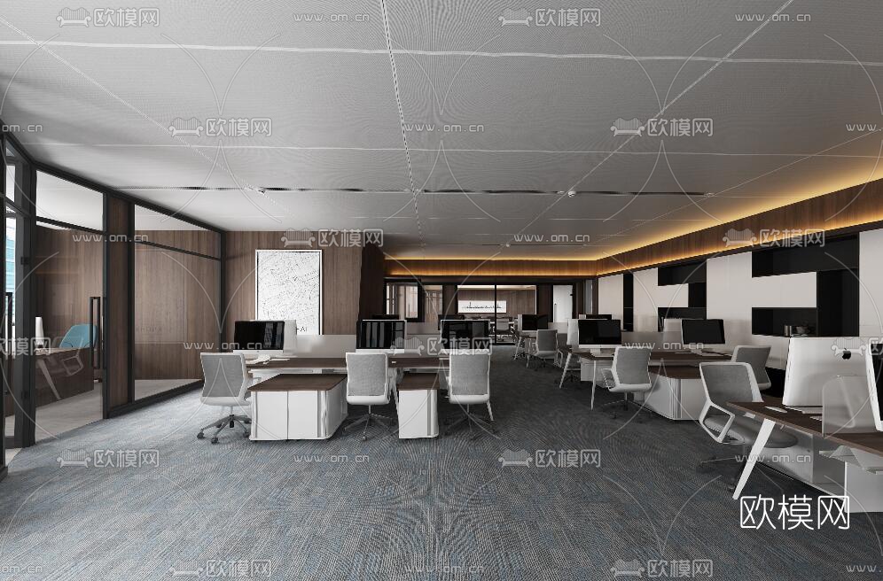 现代办公室全景3D模型下载_ID10246818_3dmax免费模型-欧模网