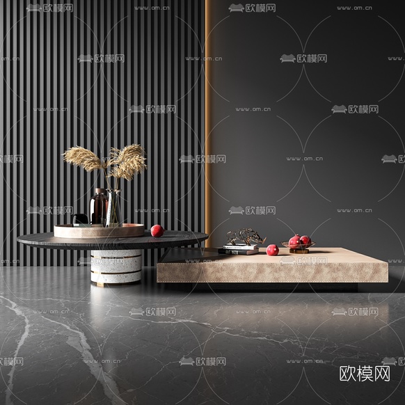 现代茶几3d模型下载