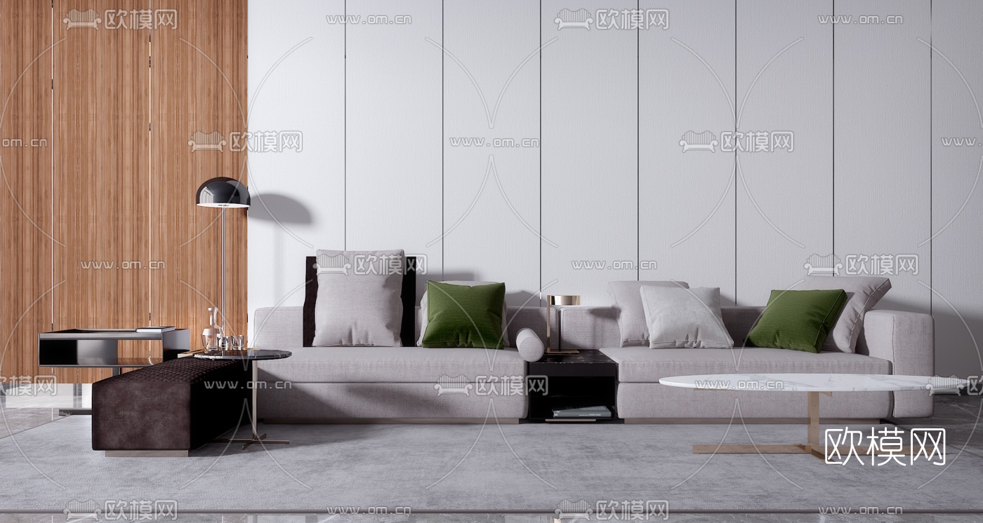 意大利 minotti 现代沙发组合3d模型