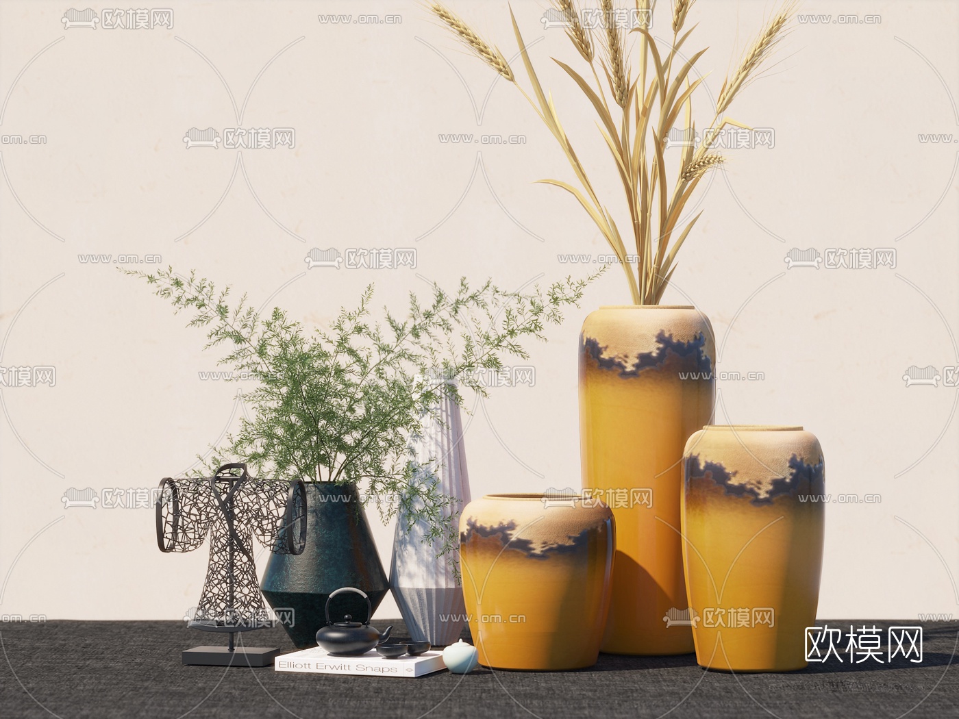 现代陶瓷花瓶器皿3d模型