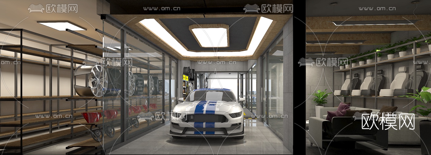现代汽车美容中心3d模型