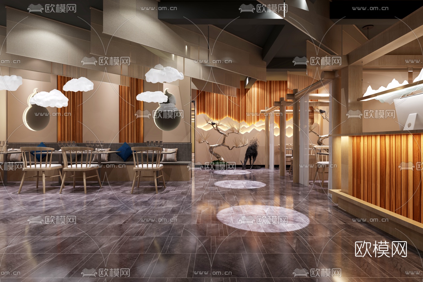 现代休闲茶餐厅3d模型