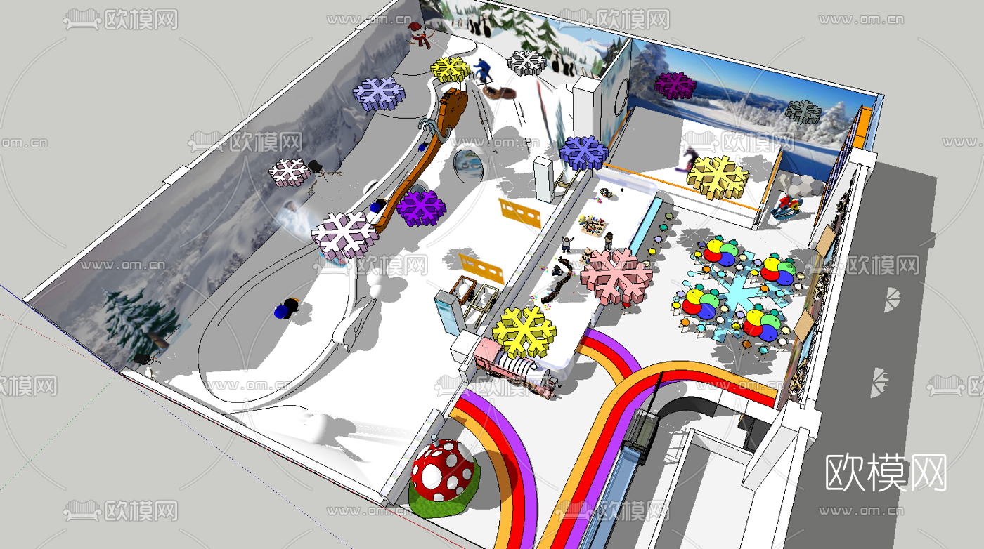现代儿童游乐场su模型下载（渲染图2）