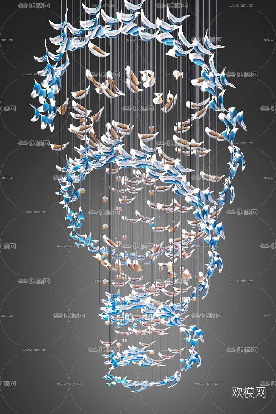现代水晶装饰灯3d模型