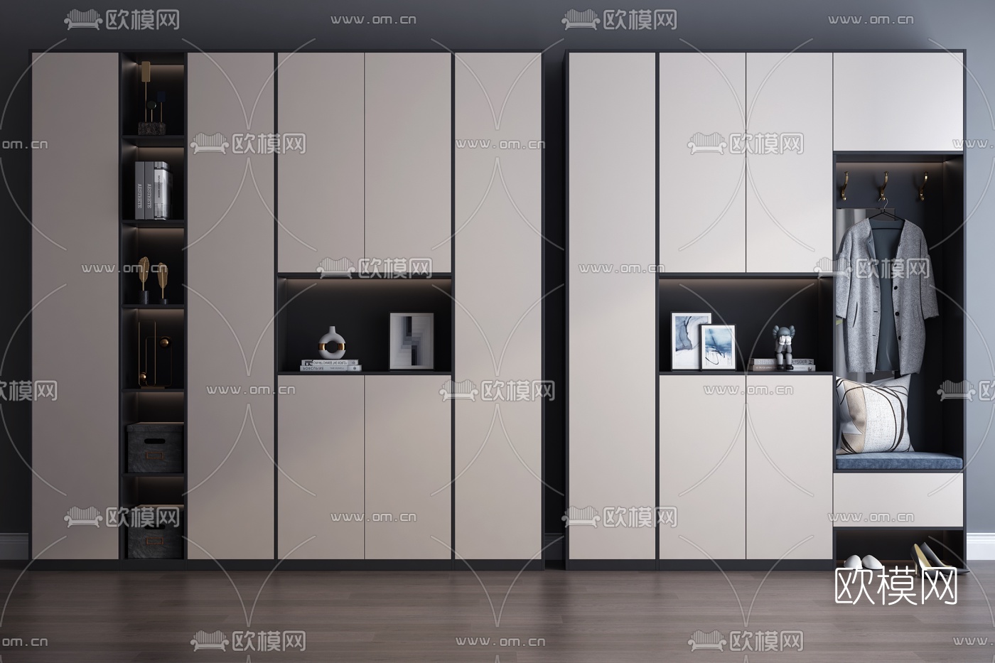 现代玄关鞋柜3d模型