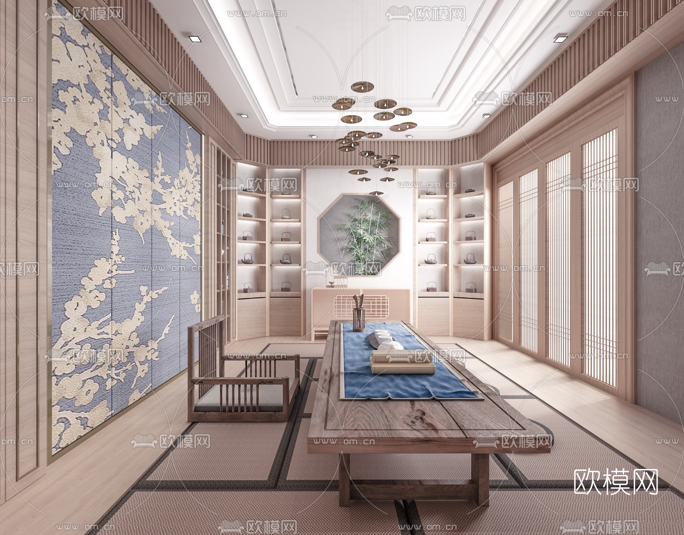 日式榻榻米茶室3d模型