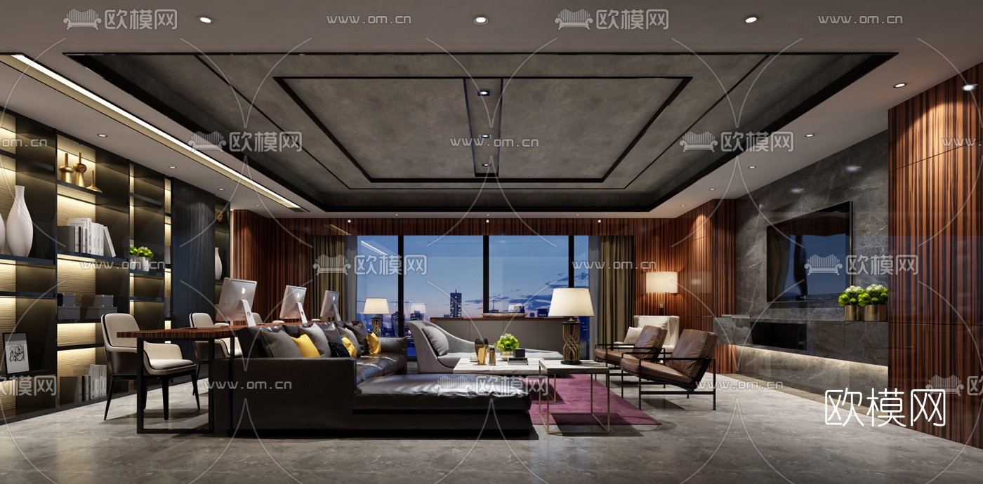 后现代客厅3d模型下载